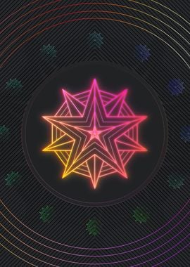 Neon Sacred Geometry Glyph