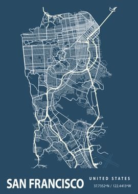 San Francisco City Map USA