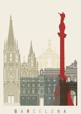 Barcelona skyline poster