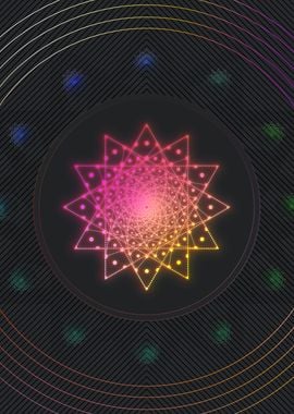 Neon Sacred Geometry Glyph