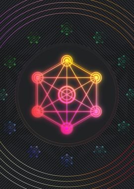 Pink Neon Sacred Geometry