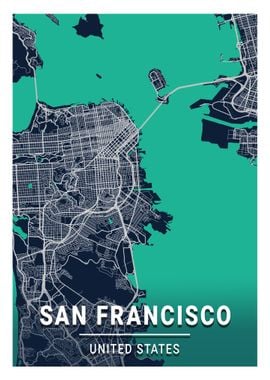 San Francisco City Map USA