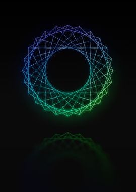 Neon Geometric Glyph Sign