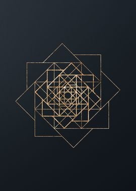 Gold Geometric Glyph Sign