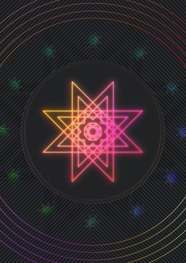 Neon Sacred Geometry Glyph