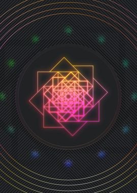 Pink Neon Sacred Geometry