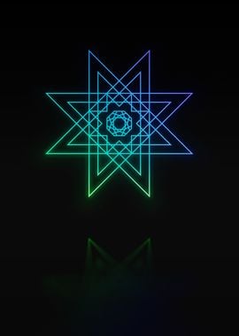 Neon Geometric Glyph Rune