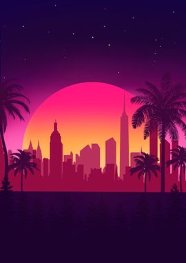 synthwave city