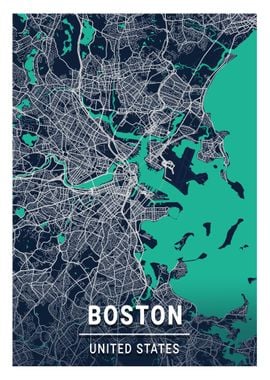 Boston City Map USA