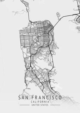 San Francisco City Map USA