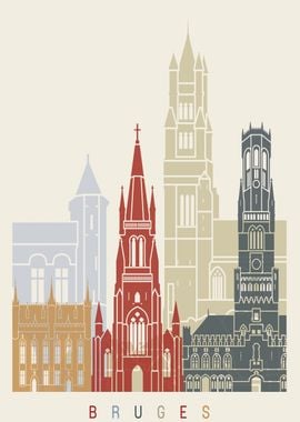 Brujes skyline poster