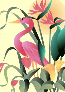 Abstract Flamingo