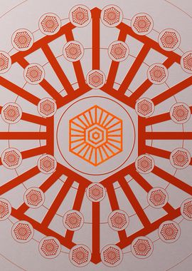 Red Orange Sacred Geometry