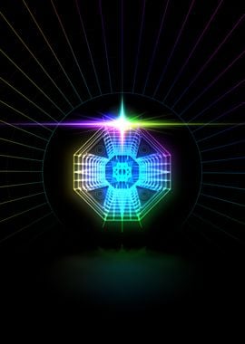 Neon Sacred Geometry Glyph