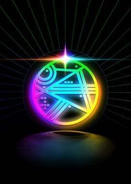 Neon Sacred Geometry Glyph