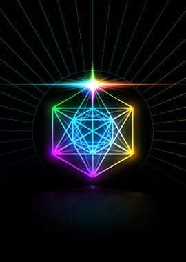 Neon Sacred Geometry Glyph