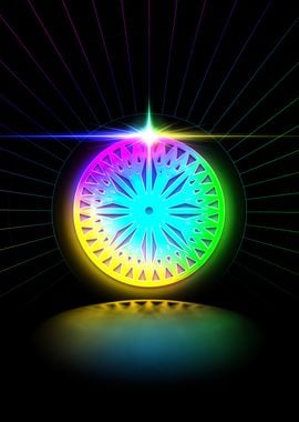 Neon Sacred Geometry Glyph