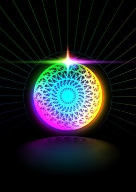 Neon Sacred Geometry Glyph