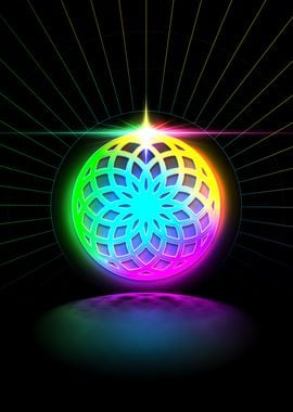 Neon Sacred Geometry Glyph