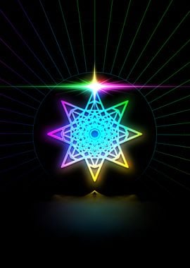 Neon Sacred Geometry Glyph