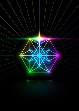 Neon Sacred Geometry Glyph