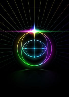 Neon Sacred Geometry Glyph