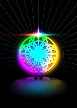 Neon Sacred Geometry Glyph