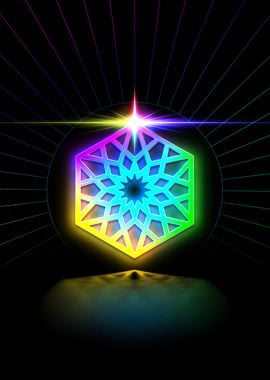 Neon Sacred Geometry Glyph