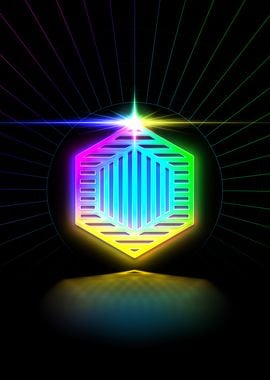 Neon Sacred Geometry Glyph