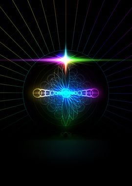 Neon Sacred Geometry Glyph