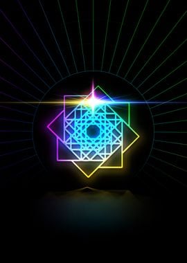 Neon Sacred Geometry Glyph