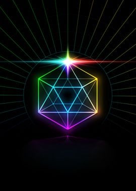 Neon Sacred Geometry Glyph