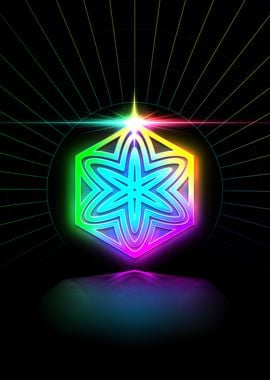 Neon Sacred Geometry Glyph