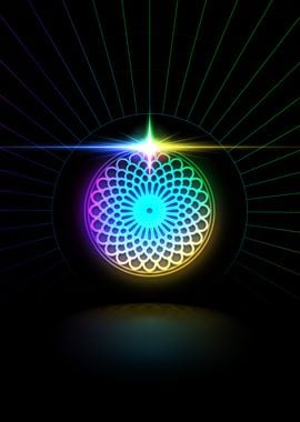 Neon Sacred Geometry Rune