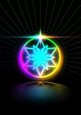 Neon Sacred Geometry Glyph