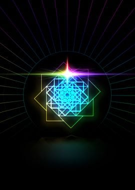 Neon Sacred Geometry Glyph