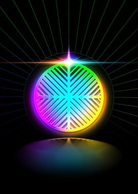 Neon Sacred Geometry Glyph