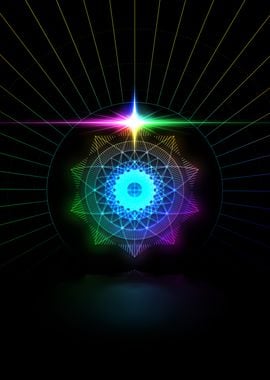 Neon Sacred Geometry Glyph