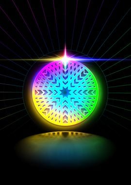 Neon Sacred Geometry Glyph