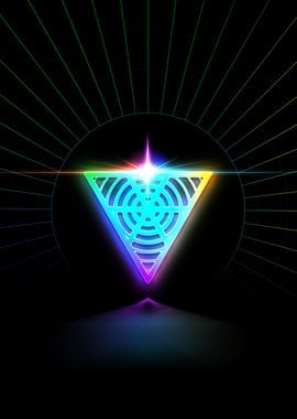 Neon Sacred Geometry Glyph