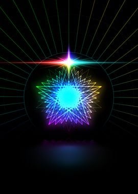 Neon Sacred Geometry Rune