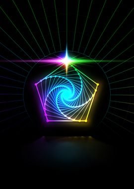 Neon Sacred Geometry Glyph