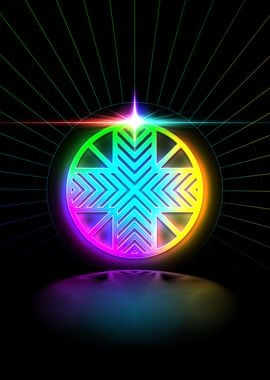 Neon Sacred Geometry Glyph