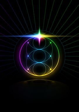 Neon Sacred Geometry Glyph