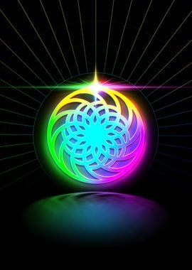 Neon Sacred Geometry Glyph