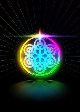 Neon Sacred Geometry Glyph