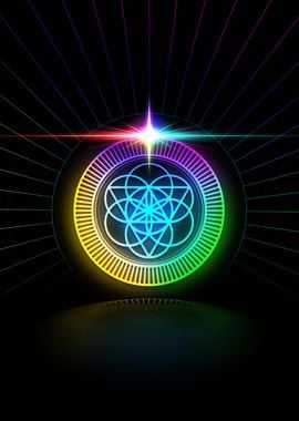 Neon Sacred Geometry Seal