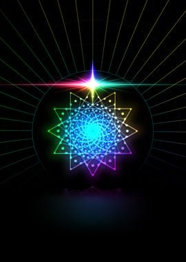 Neon Sacred Geometry Glyph