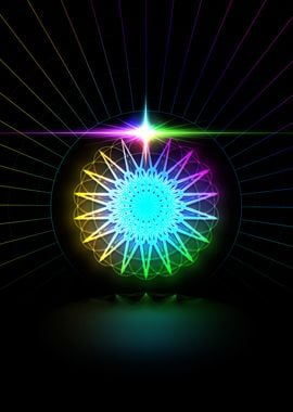 Neon Sacred Geometry Glyph