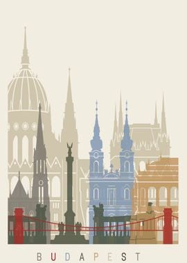 Budapest skyline poster